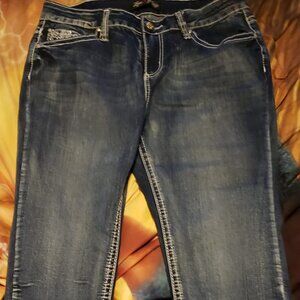Love X Indigo Embellished capri jeans